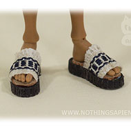 AmiGaTa wearing slide sandals