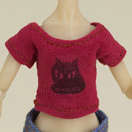 AmiGaTa wearing a cerise t-shirt